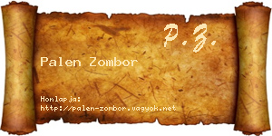 Palen Zombor névjegykártya